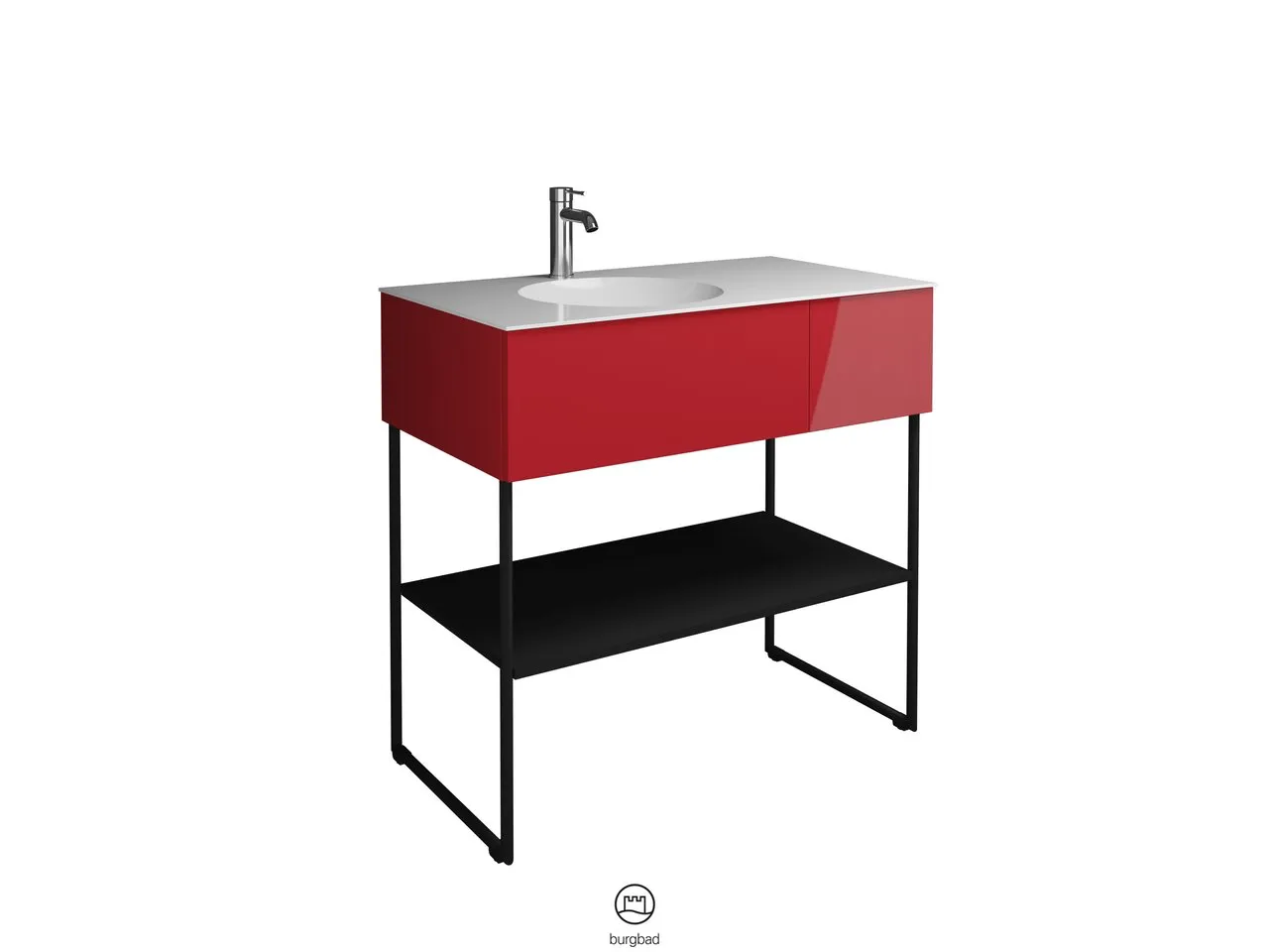 burgbad Coco Waschtisch Set, Mineralguss, Schwarz Seidenglanz burgbad Coco Waschtisch Set, Mineralguss, Schwarz Seidenglanz