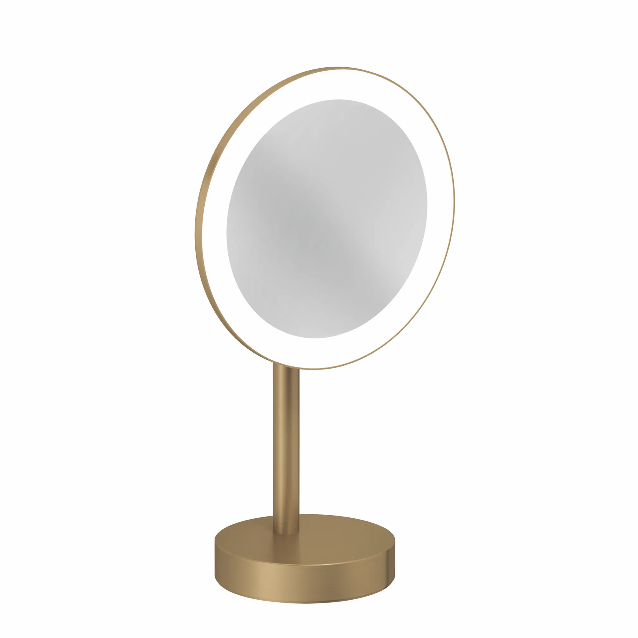 Kludi-VELA R LED-Kosmetikspiegel freistehend Brushed Bronze, 3-fach Vergrößerung, 2 Farbtemperaturen, 4,5W LED, 200 cm Kabel Kludi-VELA R LED-Kosmetikspiegel freistehend Brushed Bronze, 3-fach Vergrößerung, 2 Farbtemperaturen, 4,5W LED, 200 cm Kabel