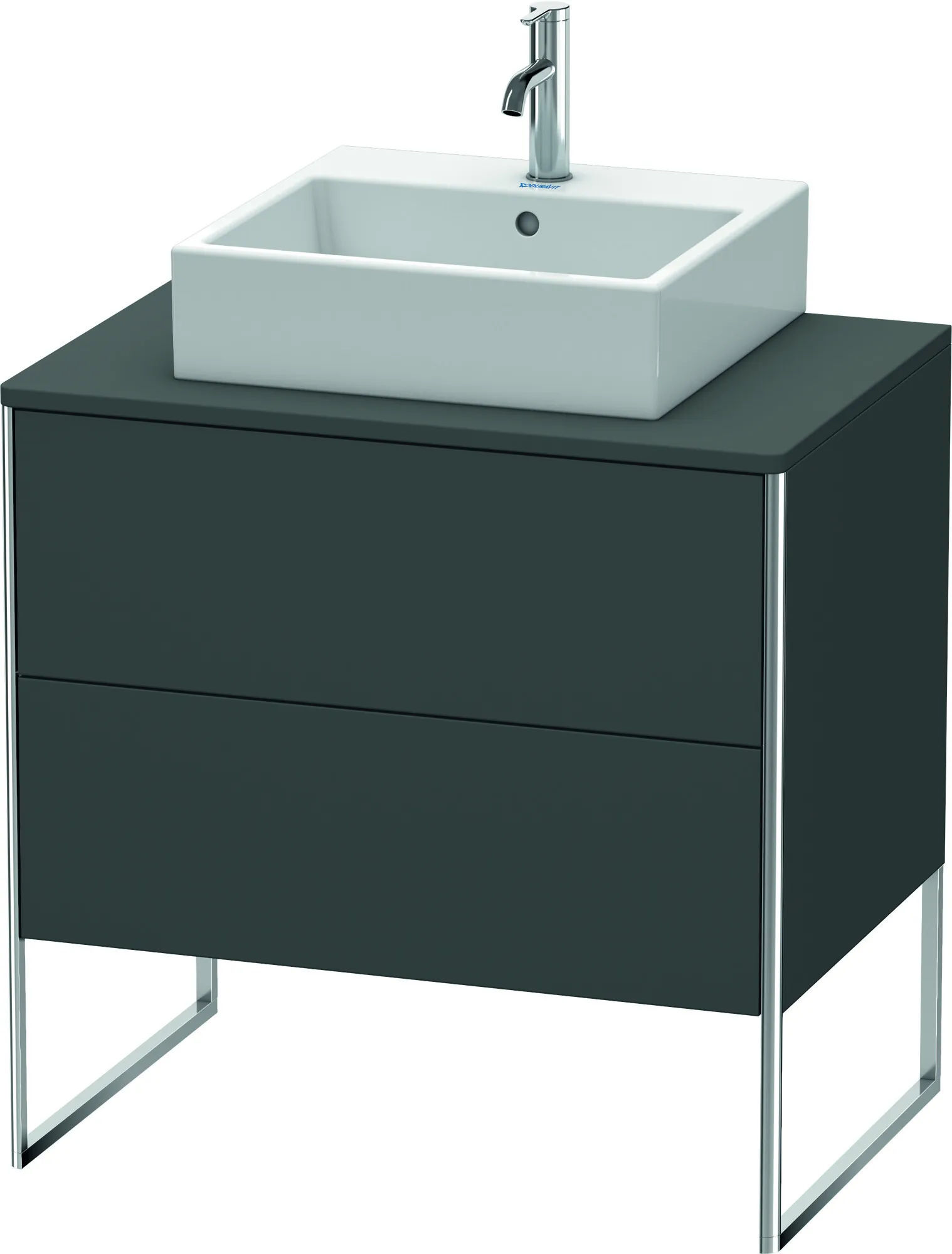 Duravit Waschtischunterschrank bodenstehend „XSquare“ 80 × 77,8 × 54,8 cm Graphit Matt
