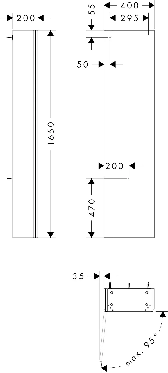 Hansgrohe Xilesa E Hochschrank, 400x200 mm, Türanschlag links, Eiche Kaschmir