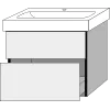 Sanipa Waschtischunterschrank „3way“ 525 × 593 × 442 mm in Graphit (matt), Becken mittig Sanipa Waschtischunterschrank „3way“ 525 × 593 × 442 mm in Graphit (matt), Becken mittig