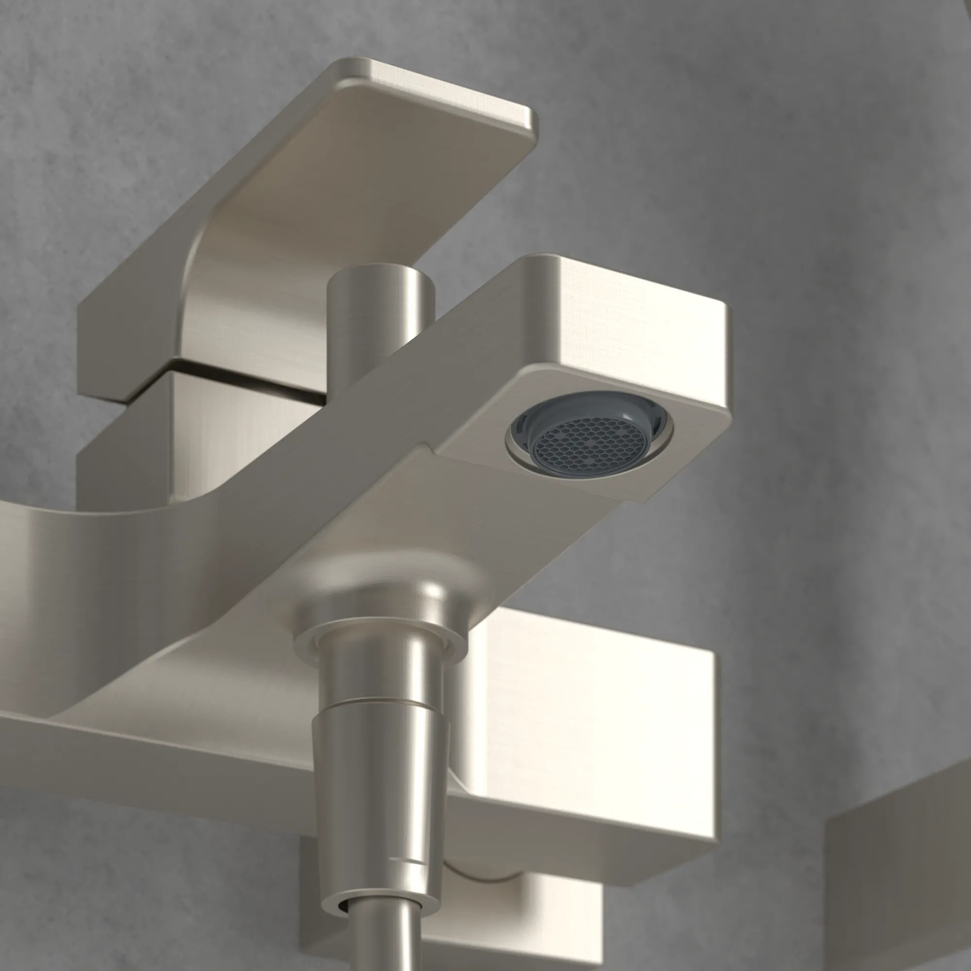 Einhand-Wannenarmatur „Architectura Square“ Ausladung 145 mm in Brushed Nickel Matt Einhand-Wannenarmatur „Architectura Square“ Ausladung 145 mm in Brushed Nickel Matt