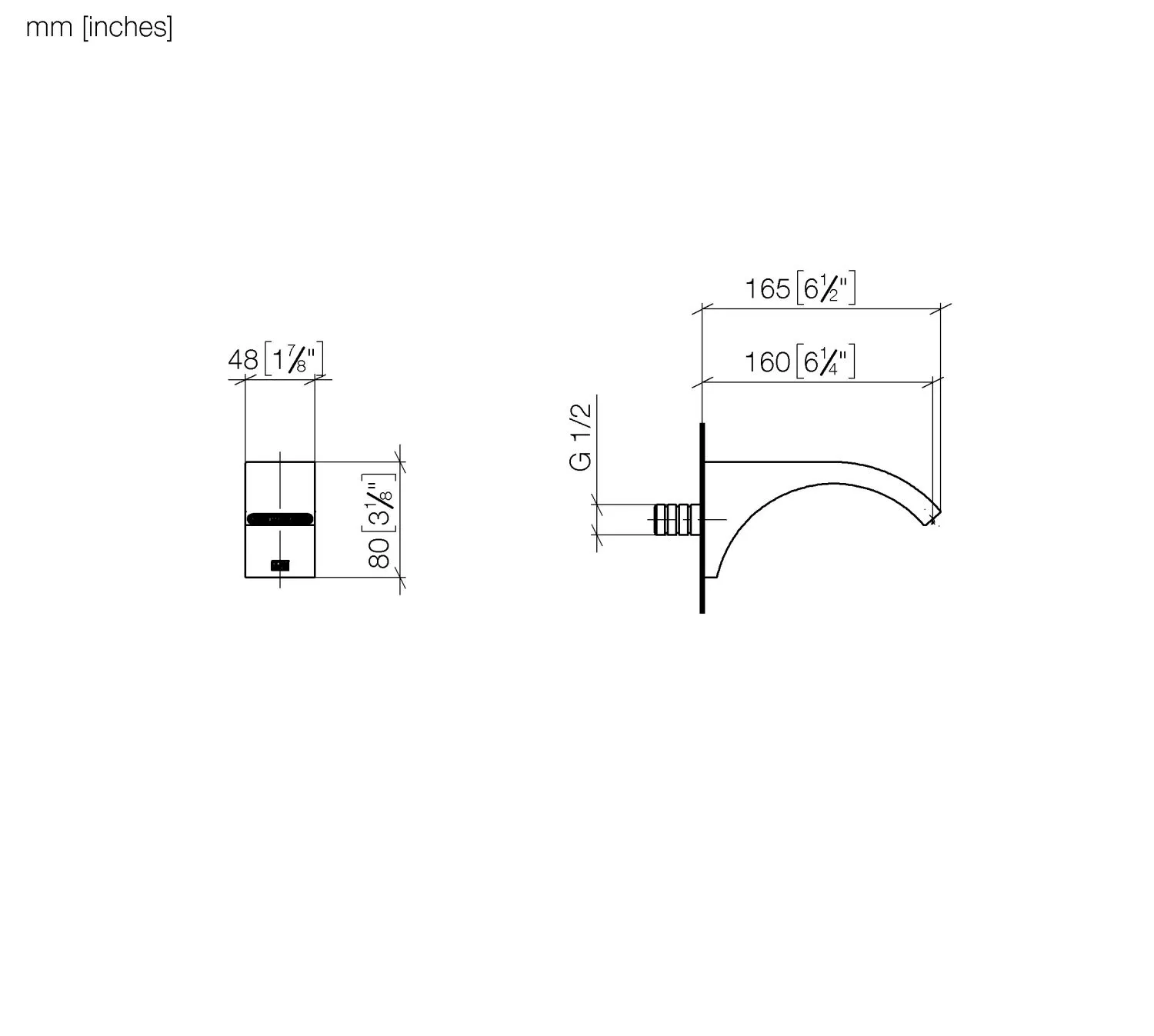 Waschtisch-Wand-Auslauf ohne Ablaufgarnitur CYO Chrom 13800811 Waschtisch-Wand-Auslauf ohne Ablaufgarnitur CYO Chrom 13800811