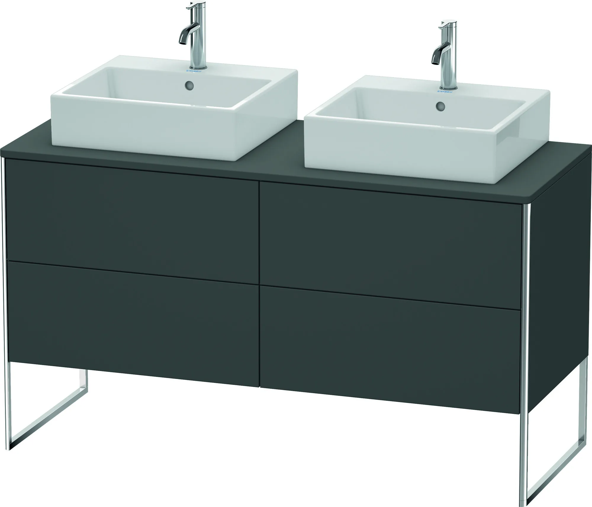 Duravit Waschtischunterschrank bodenstehend „XSquare“ 140 × 77,8 × 54,8 cm Graphit Matt Duravit Waschtischunterschrank bodenstehend „XSquare“ 140 × 77,8 × 54,8 cm Graphit Matt