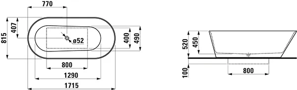 Laufen Badewanne „Kartell“ freistehend oval 171,5 × 81,4 cm in Weiß Laufen Badewanne „Kartell“ freistehend oval 171,5 × 81,4 cm in Weiß