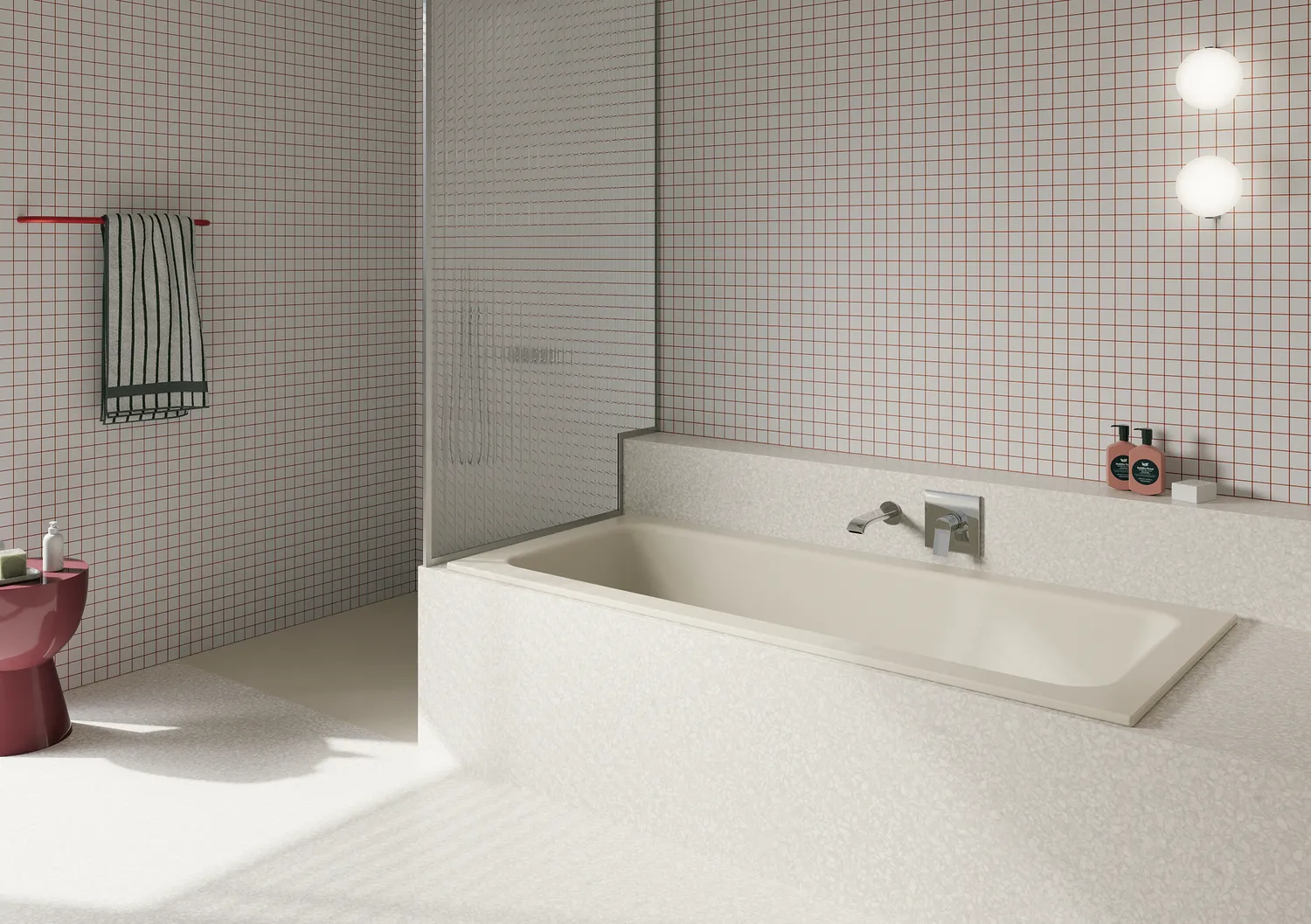 BetteOne Badewanne Rechteck 1700x700 mm Jasmin PLUS - 2-Sitzer, glasierter Titan-Stahl, Unterbau, 420 mm Höhe
