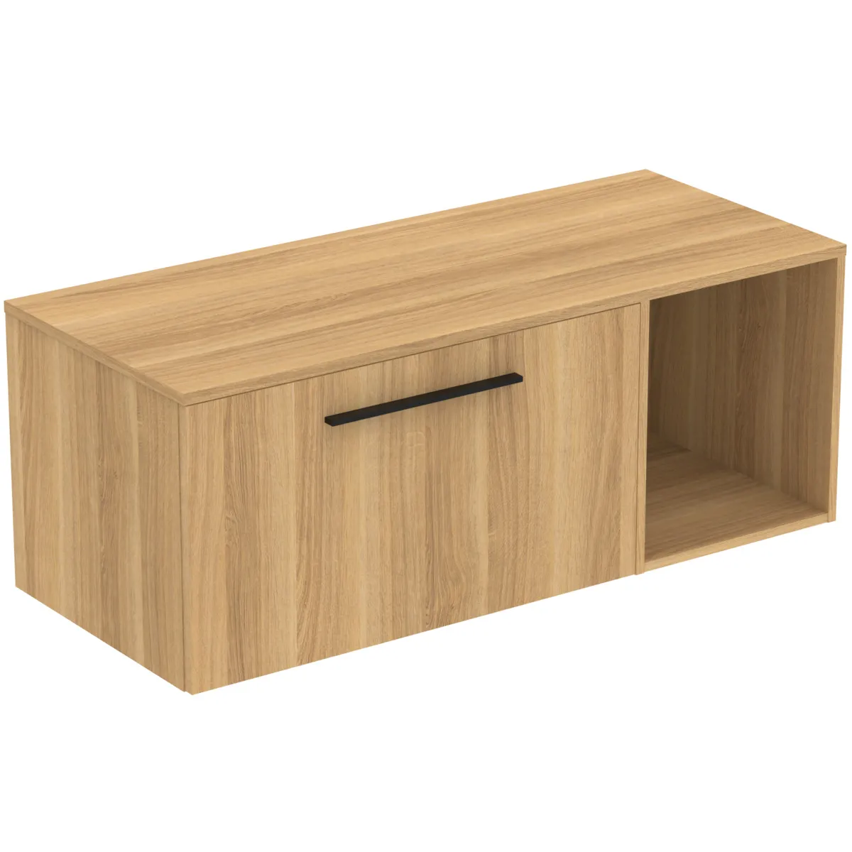 Möbel-Set 120cm i.life B 1 Auszug 1 offenes Fach Griff Schwarz Weiß matt Möbel-Set 120cm i.life B 1 Auszug 1 offenes Fach Griff Schwarz Weiß matt