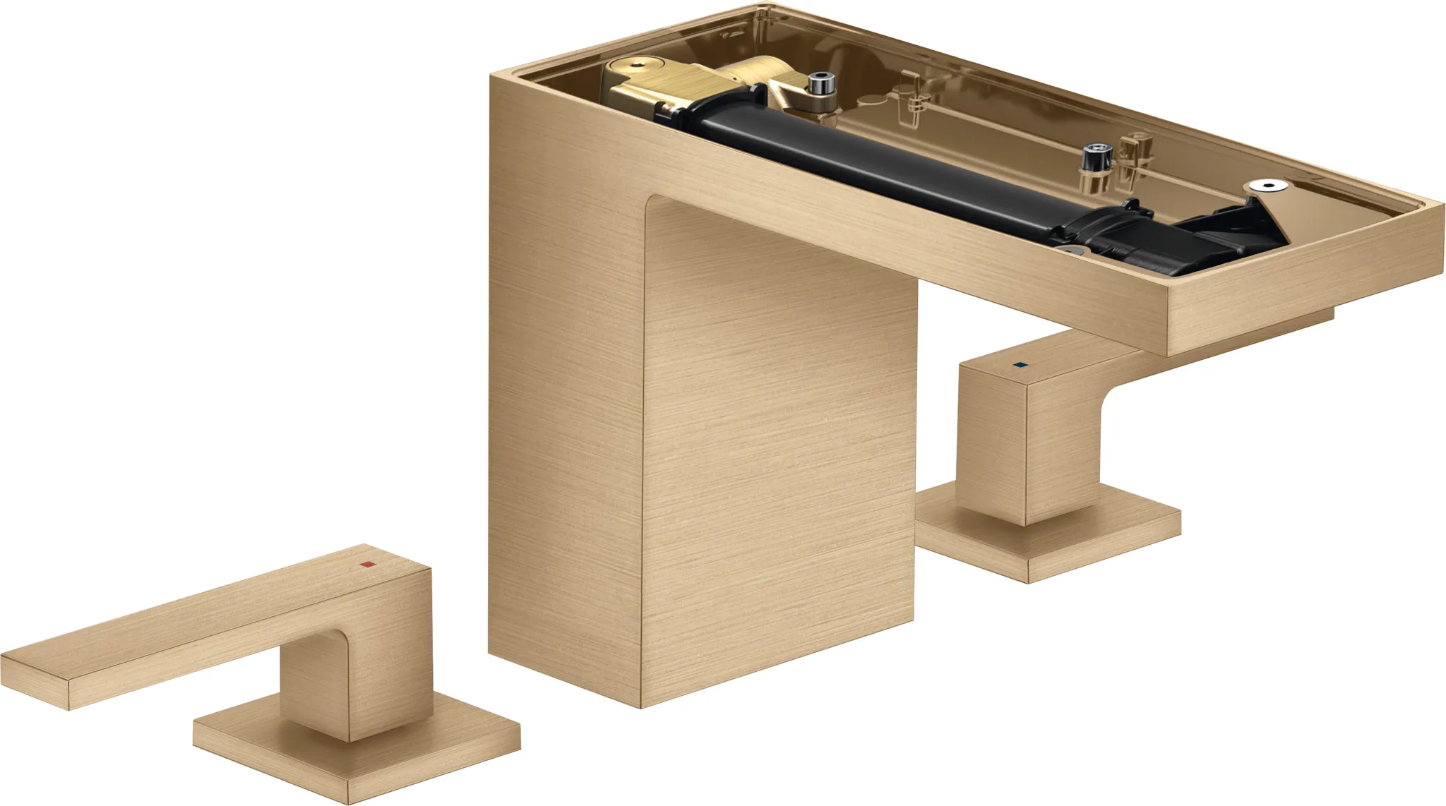 AXOR MyEdition 3-Loch Waschtischarmatur 110 mit Push-Open Ablaufgarnitur ohne Platte Chrom