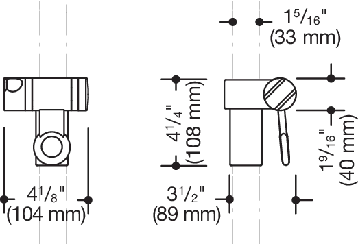 Brausehalter „Serie 801“ 8,9 cm in Rubinrot