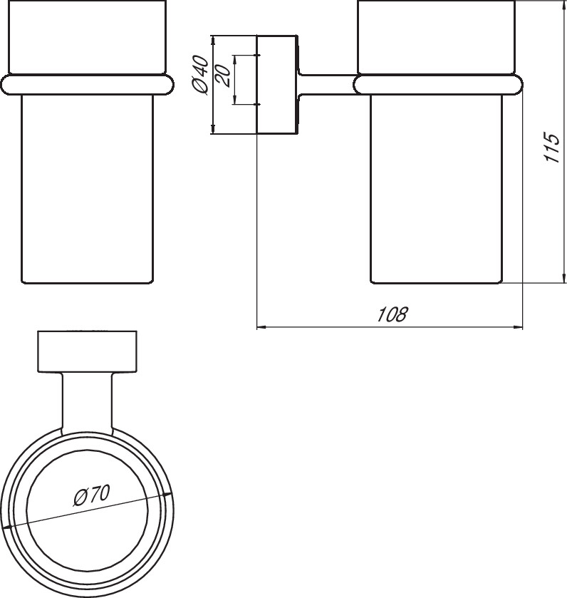 emco Glashalter „rondo 2“ chrom/klar in chrom, Befestigung verdeckt