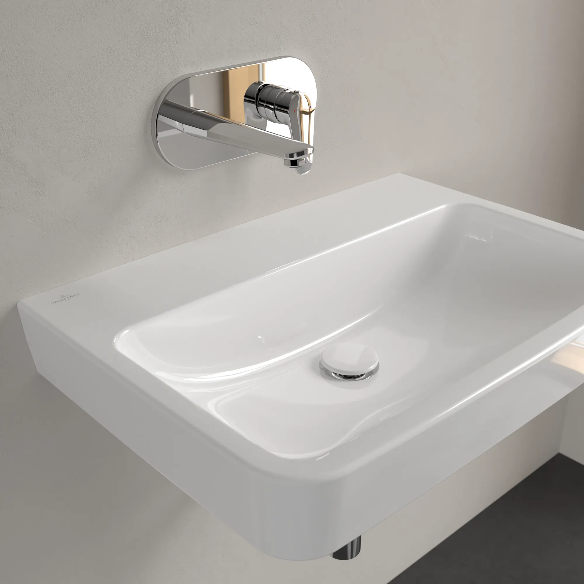 Villeroy & Boch Einbau-/Aufsatz Wandwaschtisch geschliffen „O.novo“ 650 × 460 × 175 mm, für Becken mittig, ohne Hahnlochbohrung in Weiß Alpin Villeroy & Boch Einbau-/Aufsatz Wandwaschtisch geschliffen „O.novo“ 650 × 460 × 175 mm, für Becken mittig, ohne Hahnlochbohrung in Weiß Alpin