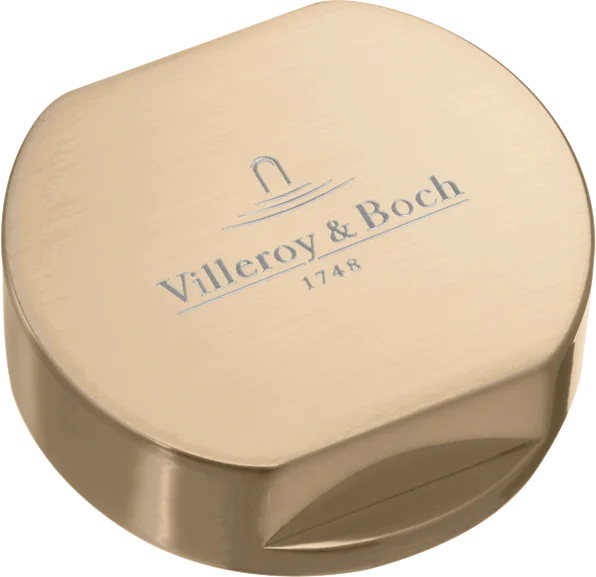 Villeroy & Boch Abdeckkappe für Doppeldrehgriff Zubehör 940525, 51 x 82,5 mm, aus Edelstahl, Gold matt Villeroy & Boch Abdeckkappe für Doppeldrehgriff Zubehör 940525, 51 x 82,5 mm, aus Edelstahl, Gold matt