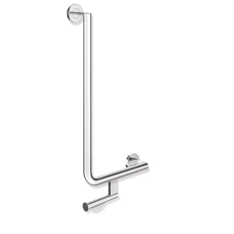 HEWI Winkelgriff mit Papierrollenhalter System 900, Edelstahl verchromt