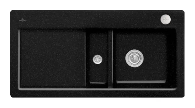 Villeroy & Boch flächenbündiges Küchenspülbecken „Subway“ 60 flat 965 × 475 × 220 mm, für Becken rechts in Chromite Villeroy & Boch flächenbündiges Küchenspülbecken „Subway“ 60 flat 965 × 475 × 220 mm, für Becken rechts in Chromite