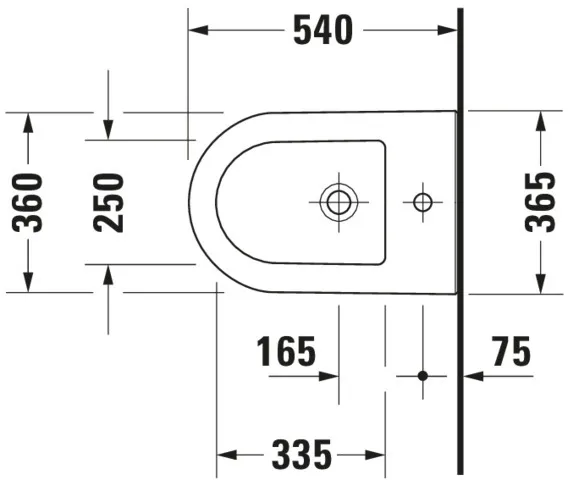 Duravit Wand-Bidet „Darling New“, Befestigung verdeckt 36,5 × 54 × 29 cm