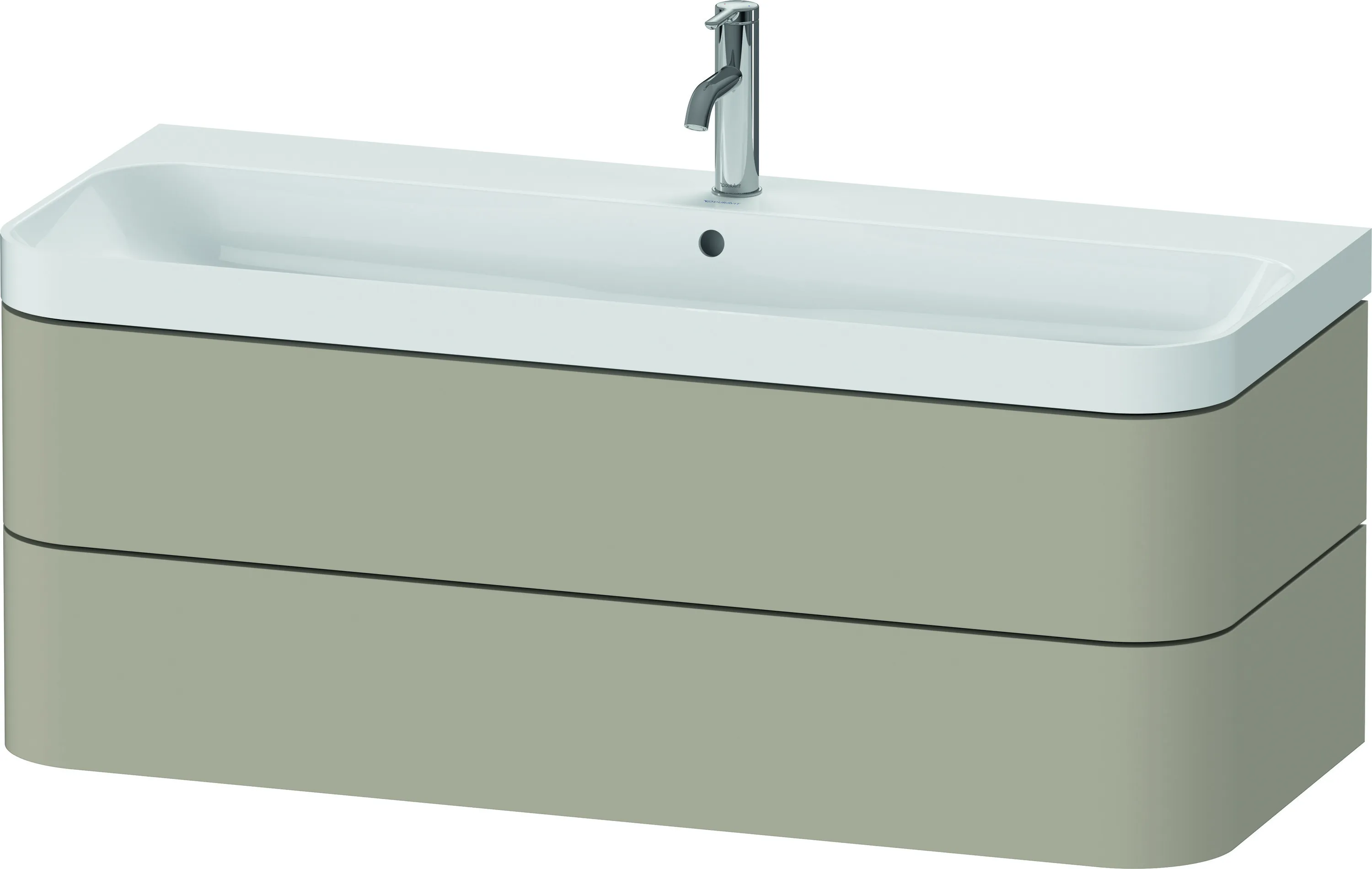 Duravit Waschtischunterschrank c-shaped Set wandhängend „Happy D.2 Plus“ 117,5 × 48 × 49 cm Taupe Seidenmatt