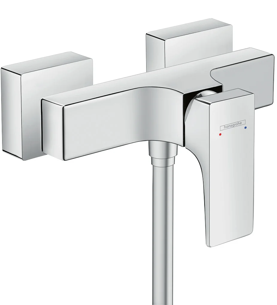Hansgrohe Metropol Einhebel-Brausemischer Aufputz, Chrom, Stichmaß 150 ± 12 mm, max. Durchfluss 16 l/min, Keramikmischsystem
