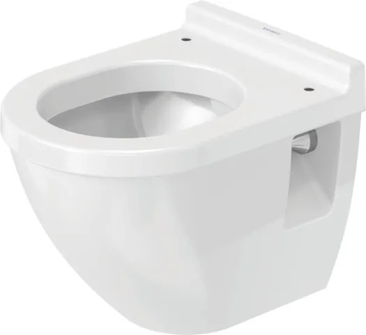 Wand-Tiefspül-WC Compact „Starck 3“ 36,5 × 35,5 × 48 cm, Befestigung sichtbar, mit Spülrand, Abgang waagerecht