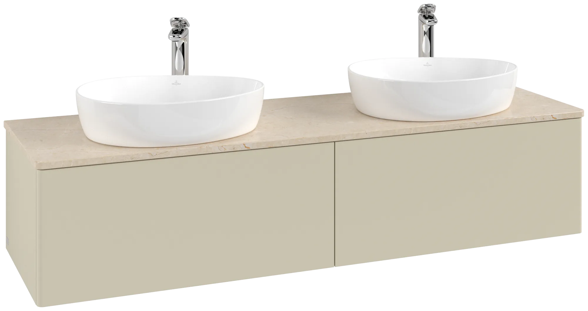 Villeroy & Boch Antao Waschbeckenunterschrank L39_5, 1600x360x500 mm, Silk Grey Matt Lacquer / Botticino
