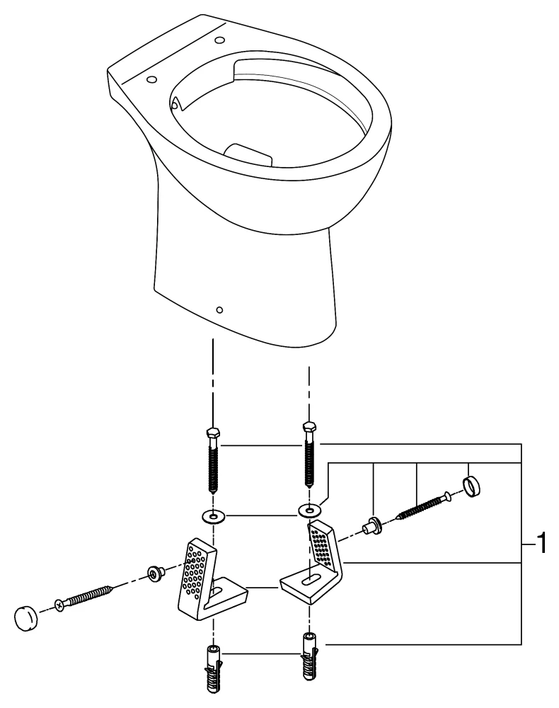 Stand-Tiefspül-WC Bau Keramik 39430, Abgang waagerecht, spülrandlos, aus Sanitärkeramik, alpinweiß Stand-Tiefspül-WC Bau Keramik 39430, Abgang waagerecht, spülrandlos, aus Sanitärkeramik, alpinweiß
