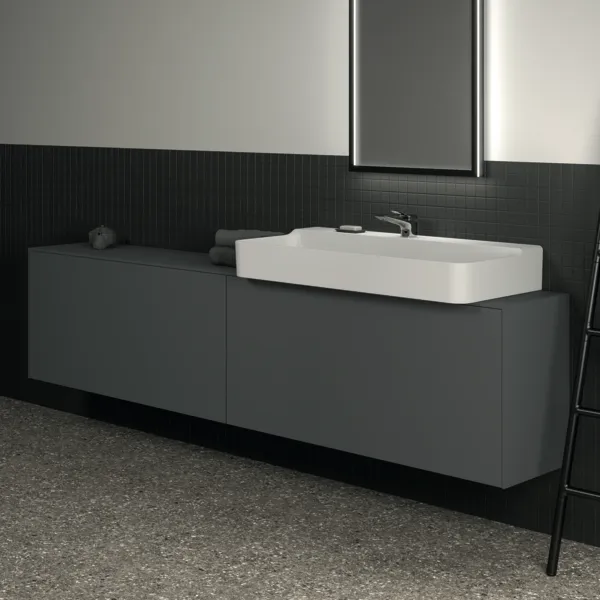 Ideal Standard Waschtischunterschrank Conca, 2 Auszüge, anthrazit Ideal Standard Waschtischunterschrank Conca, 2 Auszüge, anthrazit