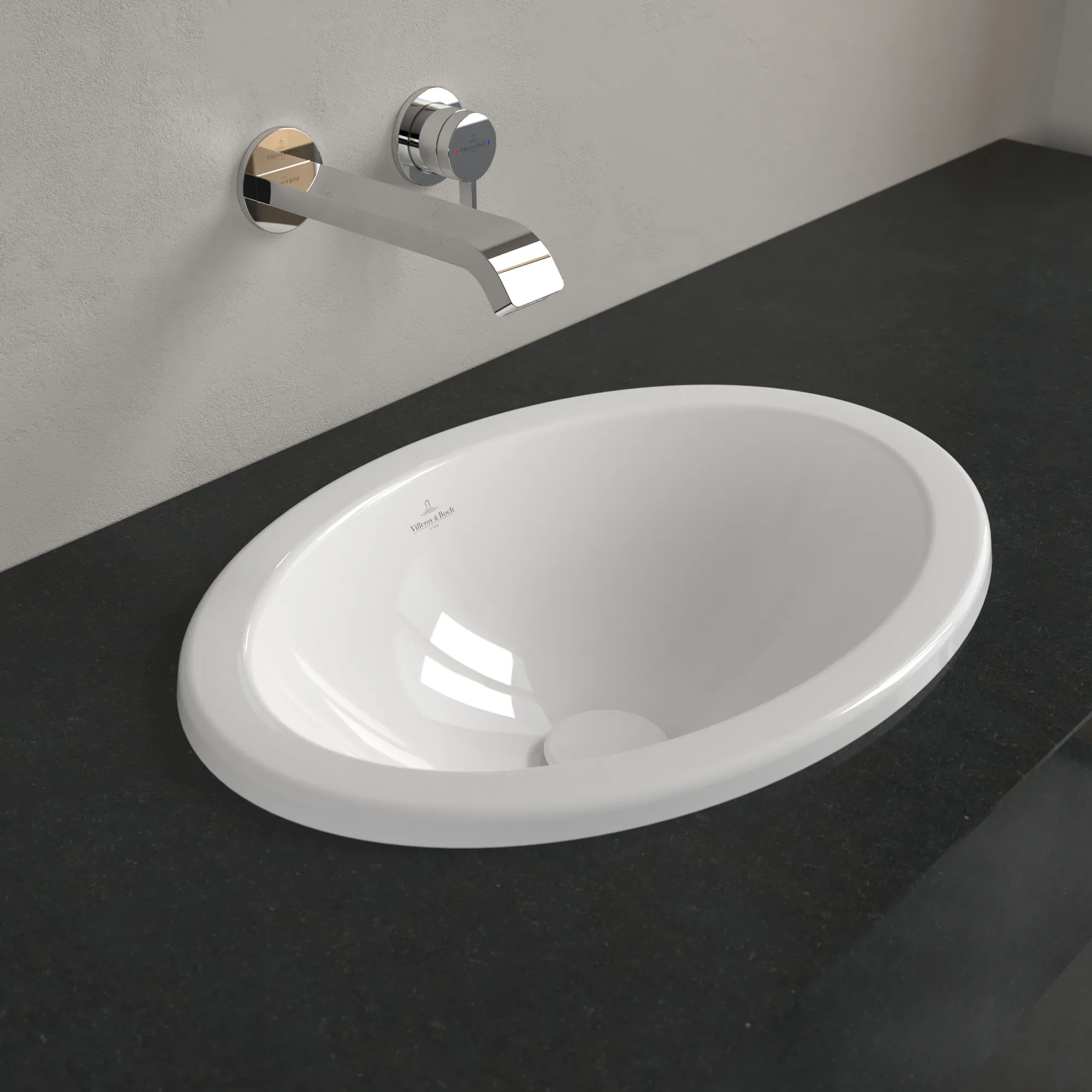 Villeroy & Boch Einbauwaschbecken Loop & Friends, oval, weiß Alpin, 505 x 360 x 185 mm, TitanCeram, glänzend