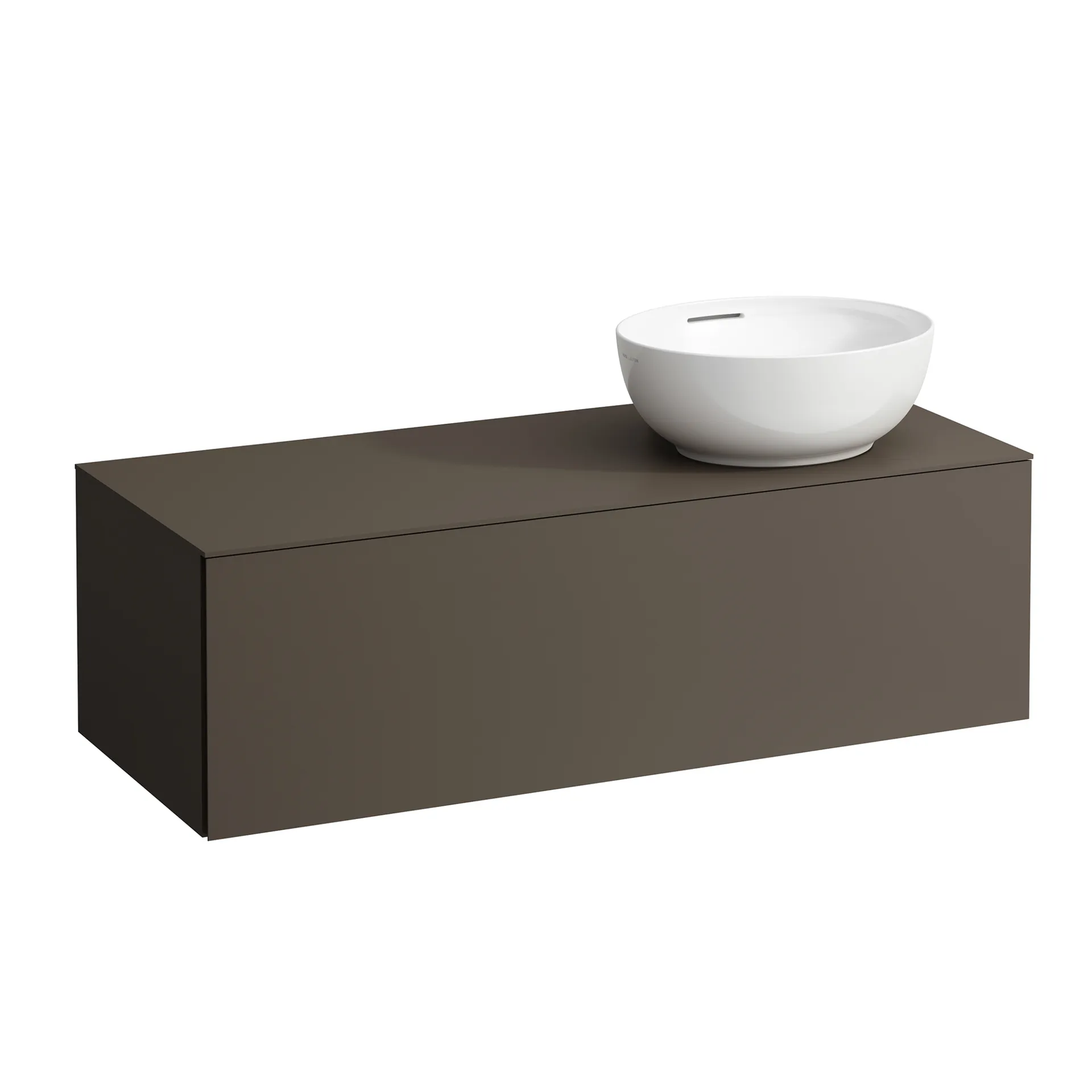 Laufen Schubladenelement „Ilbagnoalessi“ 1200 × 370 × 500 mm Dunkelbraun, ohne Hahnlochbohrung, rechts Laufen Schubladenelement „Ilbagnoalessi“ 1200 × 370 × 500 mm Dunkelbraun, ohne Hahnlochbohrung, rechts