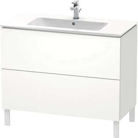 Duravit Waschtischunterschrank bodenstehend „L-Cube“ 102 × 70,4 × 48,1 cm Weiß Supermatt Duravit Waschtischunterschrank bodenstehend „L-Cube“ 102 × 70,4 × 48,1 cm Weiß Supermatt