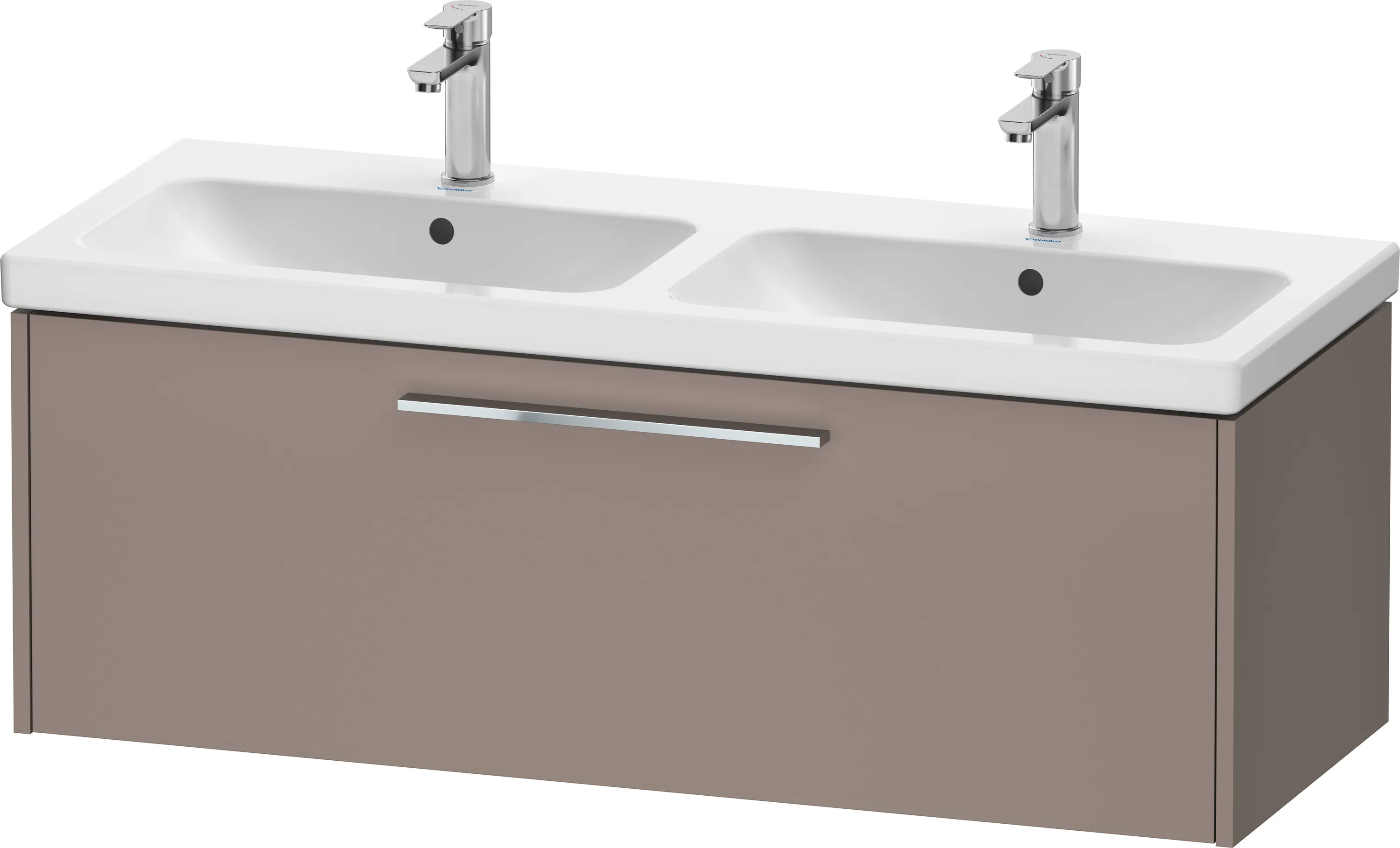 Duravit Waschtischunterschrank für Doppelwaschtisch Wandhängend „D-Code“ 118,4 × 40 × 46 cm in Basalt Matt