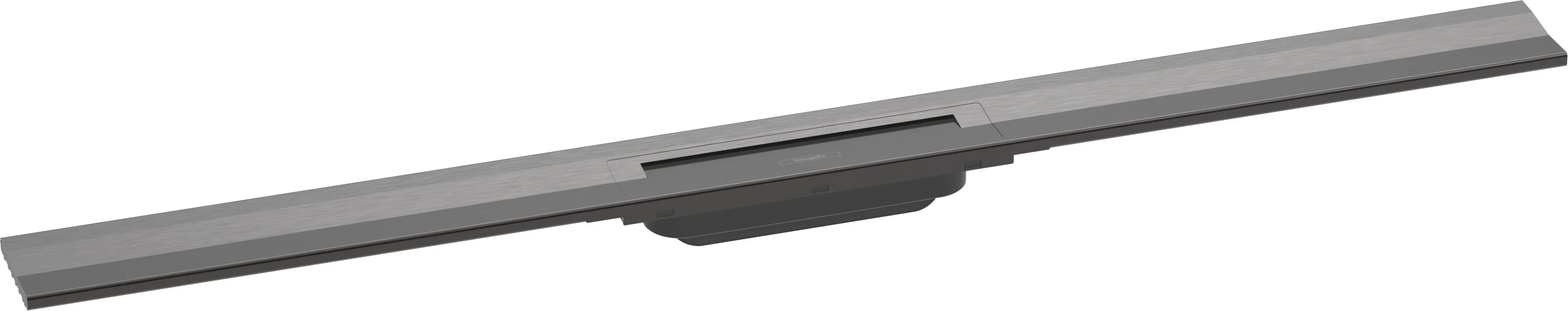 Hansgrohe RainDrain Flex Duschrinne 1000 mm, Brushed Black Chrome, wandangebunden, höhenverstellbar um 10 mm, bis zu 60 l/min Ablaufleistung