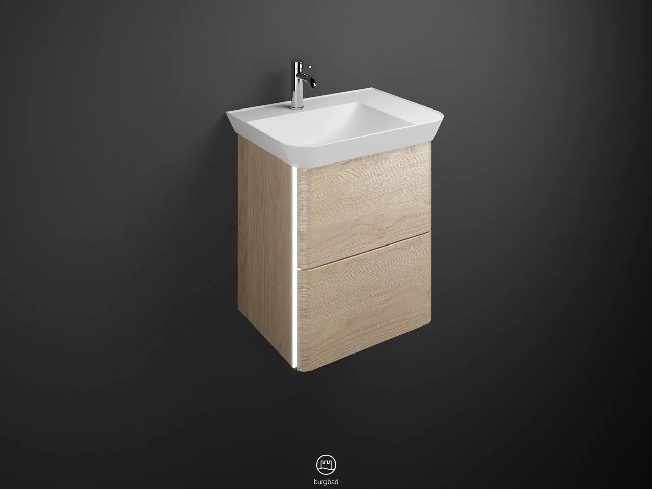 burgbad Waschtischunterschrank „Iveo“ in Eiche Dekor Cashmere burgbad Waschtischunterschrank „Iveo“ in Eiche Dekor Cashmere