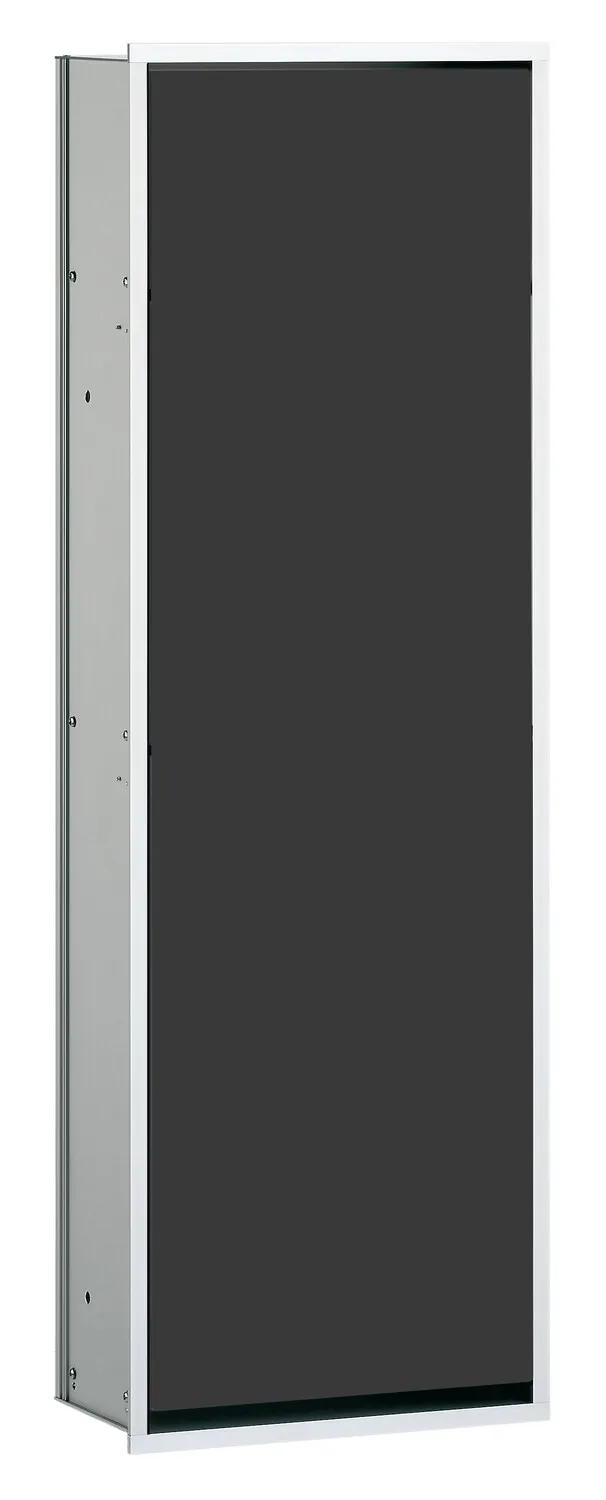 Schrank-Modul asis 300 Unterputz, 964 mm, aluminium / schwarz ohne Einbaurahmen Korpusfarbe: aluminium|Frontfarbe: schwarz|Größe: 31,4 × 15,3 × 96,4 cm
