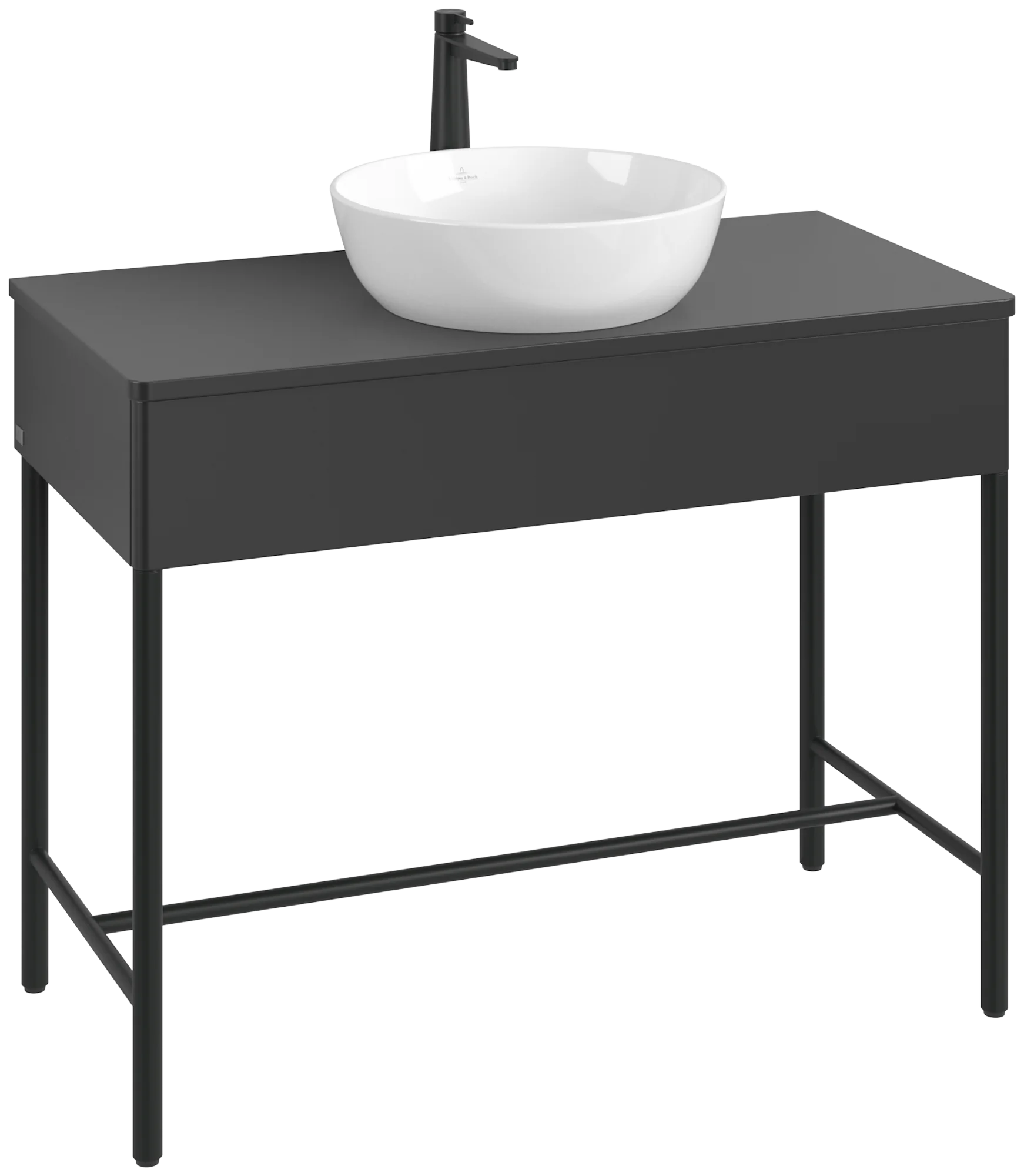 Villeroy & Boch Waschbeckenunterschrank Artis K61051, 1000x782x500mm, Black Matt Lacquer, mit Metallgestell und Push-to-open Funktion Villeroy & Boch Waschbeckenunterschrank Artis K61051, 1000x782x500mm, Black Matt Lacquer, mit Metallgestell und Push-to-open Funktion