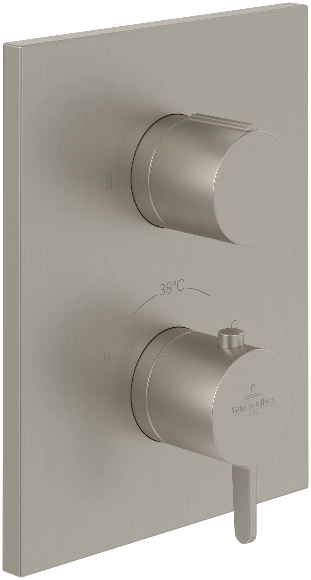 Zweihand-Unterputz-Armatur „Conum“ 12,4 cm in Brushed Nickel Matt Zweihand-Unterputz-Armatur „Conum“ 12,4 cm in Brushed Nickel Matt