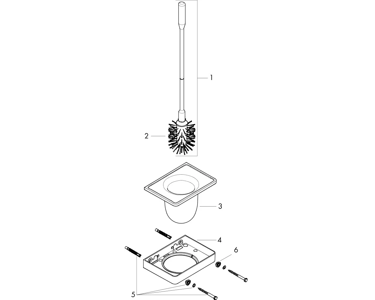 WC-Bürste Axor Universal Accessories chrom mit Wandhalter