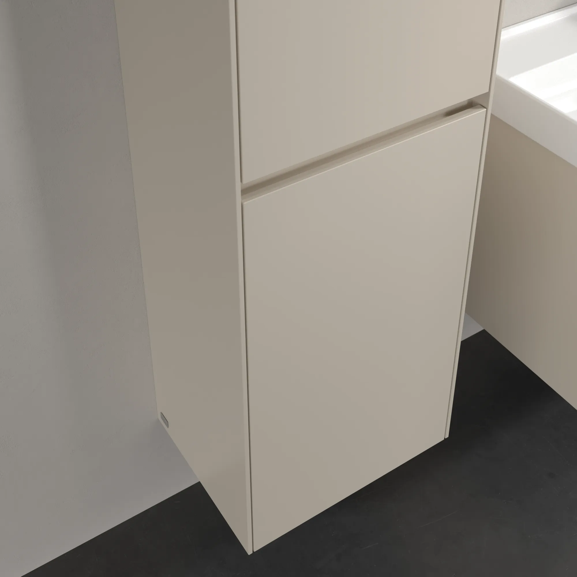 Villeroy & Boch Hochschrank mit Wäschekorb „Collaro“ 45,4 × 153,8 × 34,9 cm ohne Beleuchtung, Anschlag links, 1 Tür