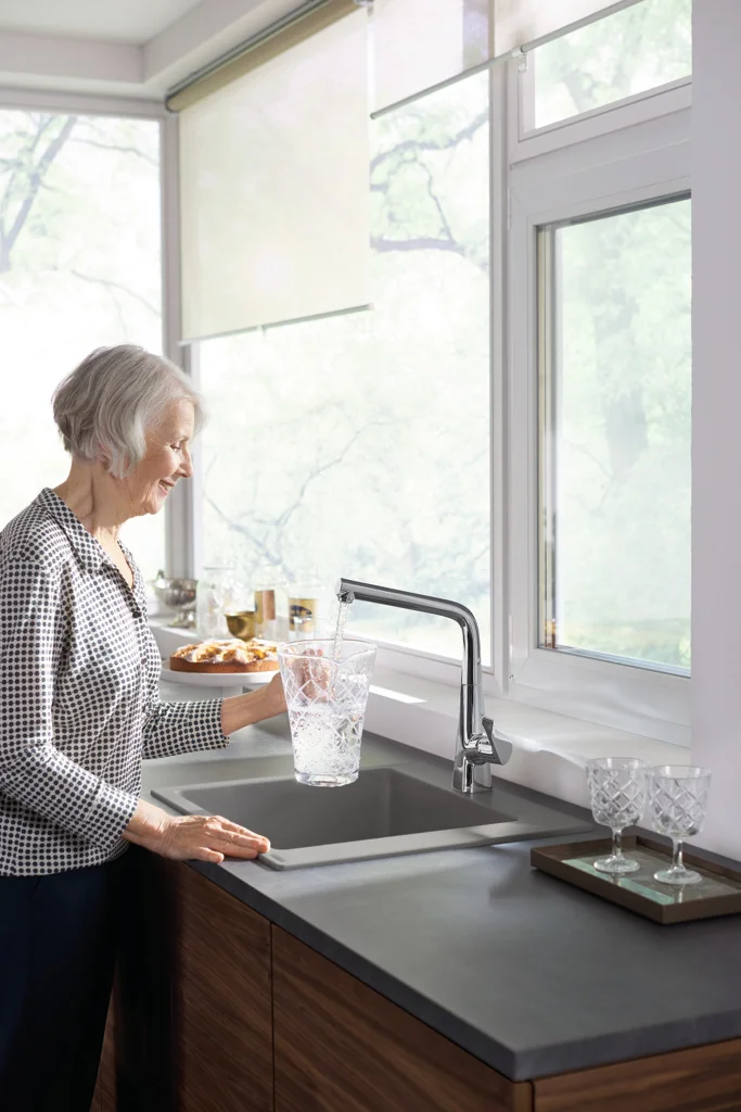 Hansgrohe Einbauspüle S51, Serie S510-F450, Betongrau, 540 x 490 mm, Beckentiefe 190 mm