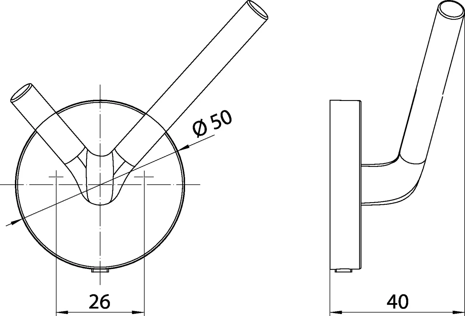 round Doppelhaken weiß round Doppelhaken weiß