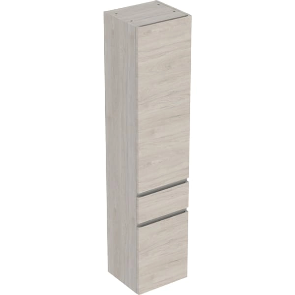 Renova Plan Hochschrank mit zwei Türen und einer Schublade: 39x180x36cm, Nussbaum hickory hell Renova Plan Hochschrank mit zwei Türen und einer Schublade: 39x180x36cm, Nussbaum hickory hell