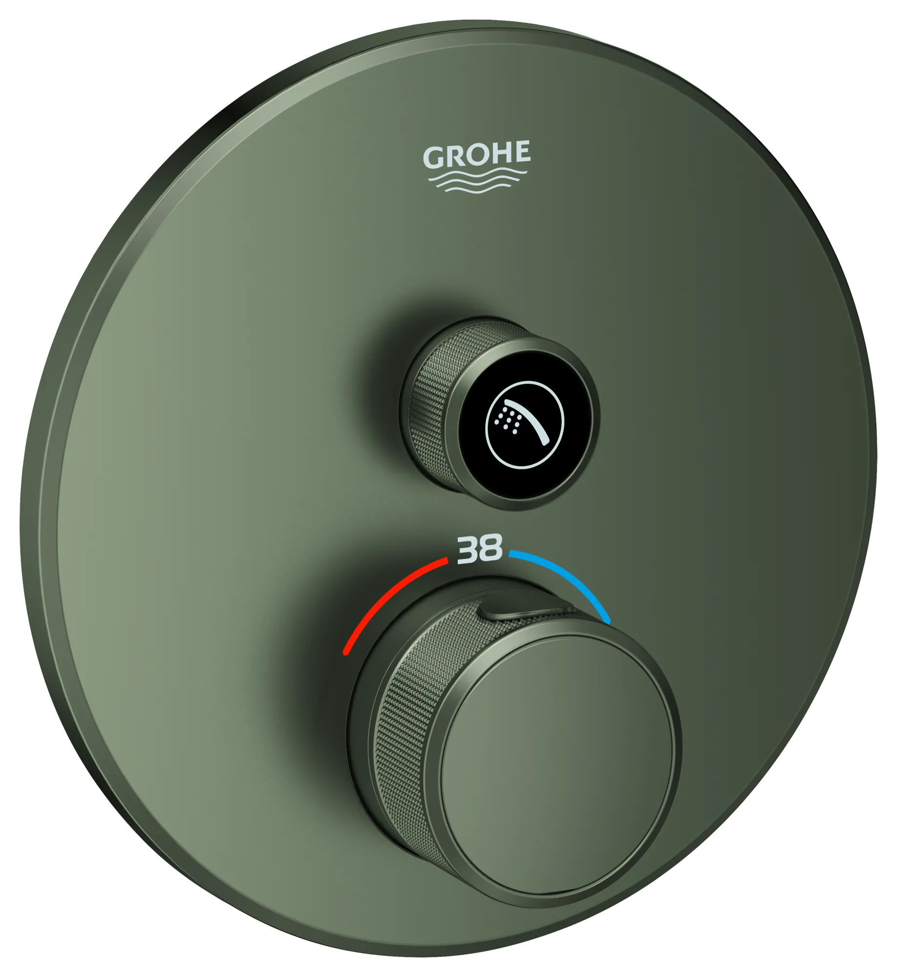Thermostat Grohtherm SmartControl 29118, mit einem Absperrventil, Fertigmontageset für Rapido SmartBox, Wandrosette rund, chrom