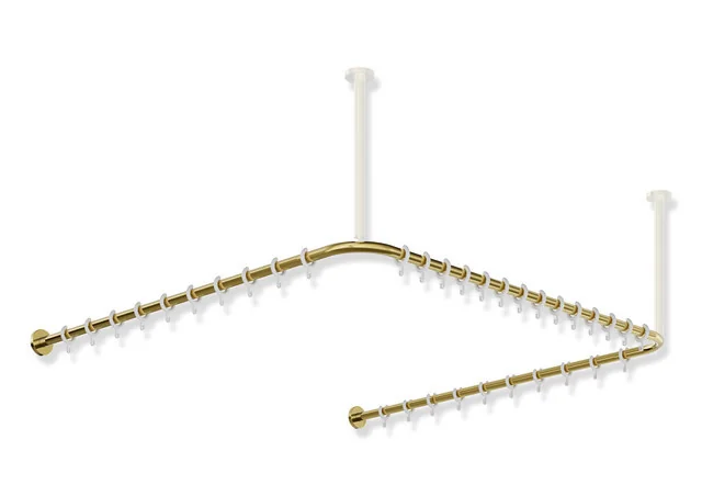 HEWI Vorhangstange System 900, Edelstahl PVD Gold glänzend, Achsmaß 1187 x 1175 x 1187 mm, 34 Ringe, kürzbar HEWI Vorhangstange System 900, Edelstahl PVD Gold glänzend, Achsmaß 1187 x 1175 x 1187 mm, 34 Ringe, kürzbar