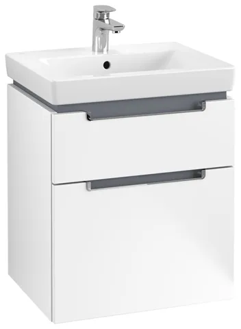 Villeroy & Boch Waschtischunterschrank „Subway 2.0“ 537 × 590 × 423 mm Weiß Matt, für Becken mittig, ohne Beleuchtung