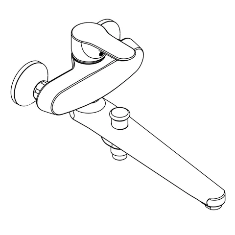 Kludi PURE&SOLID Wannenfüll- u. Brause-Einhandmischer DN 15 chrom