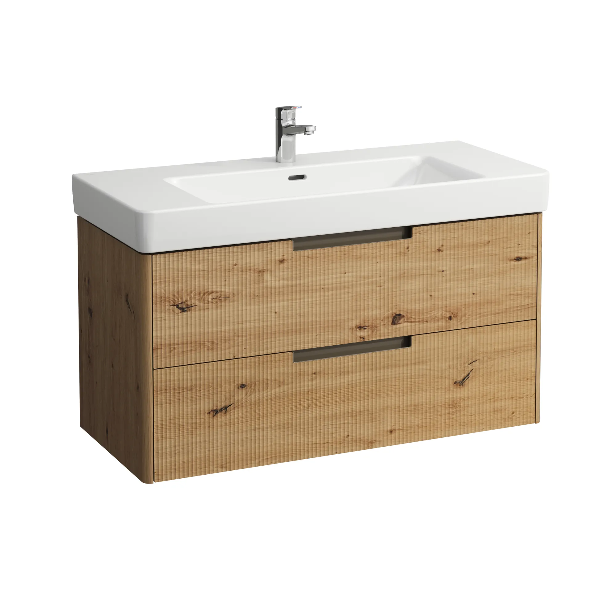 Waschtischunterbau JUNA für PRO S 446x1021x515 2 Schubladen mit Griffmulde für Waschtisch H813966 weiß matt