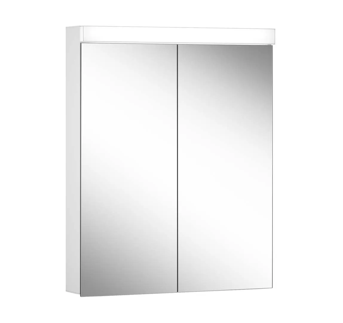 Schneider Spiegelschrank LOB 60/2/LED - Weißer LED-Spiegelschrank mit Aluminiumkorpus und flexibler Montage Schneider Spiegelschrank LOB 60/2/LED - Weißer LED-Spiegelschrank mit Aluminiumkorpus und flexibler Montage