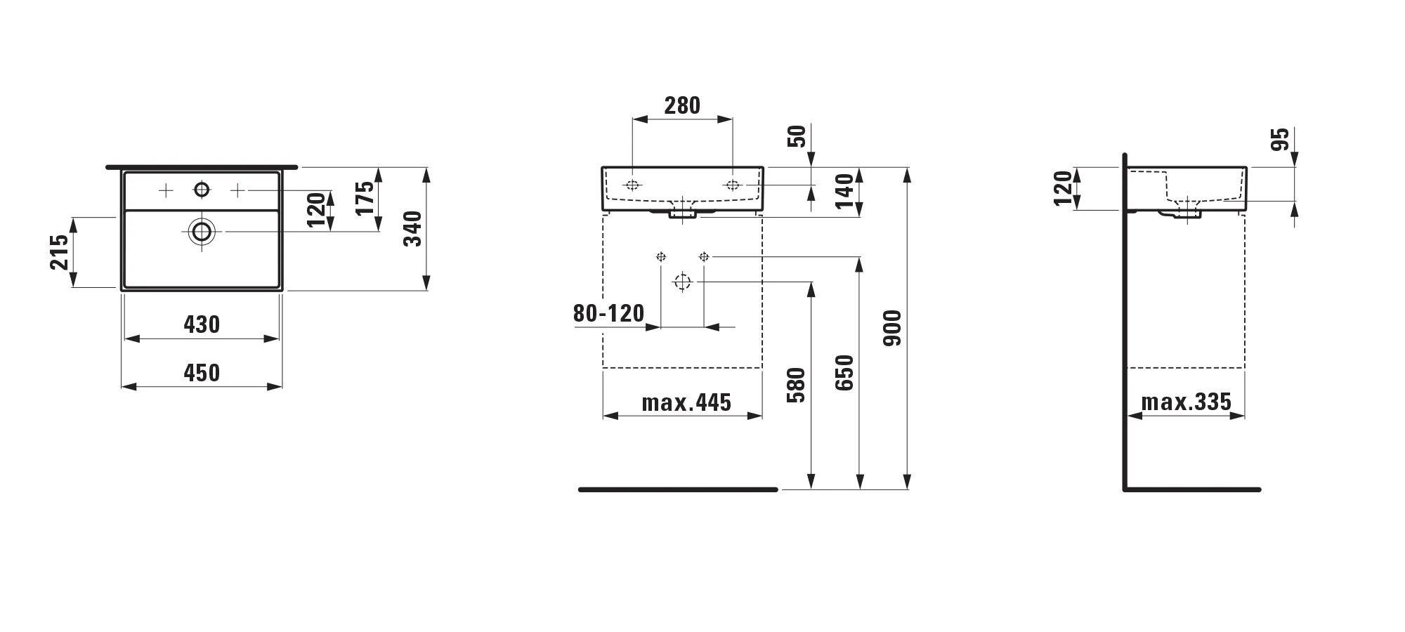 Handwaschbecken Kartell • 340x450x140 1 Hahnloch mit Überlauf Standardablauf weiß Handwaschbecken Kartell • 340x450x140 1 Hahnloch mit Überlauf Standardablauf weiß