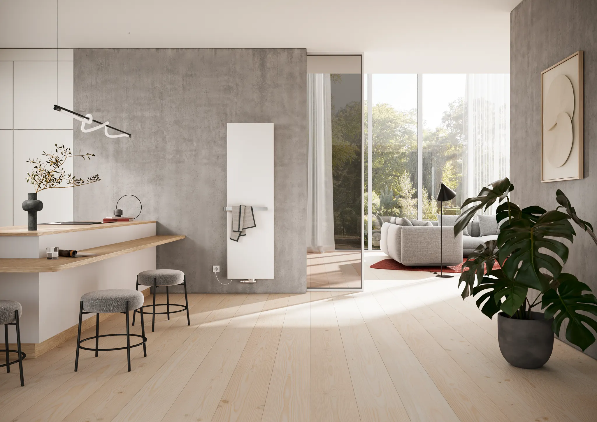 Kermi Design-Heizkörper „Pateo® flair“ 57 × 167 cm in Weiß (RAL 9016)