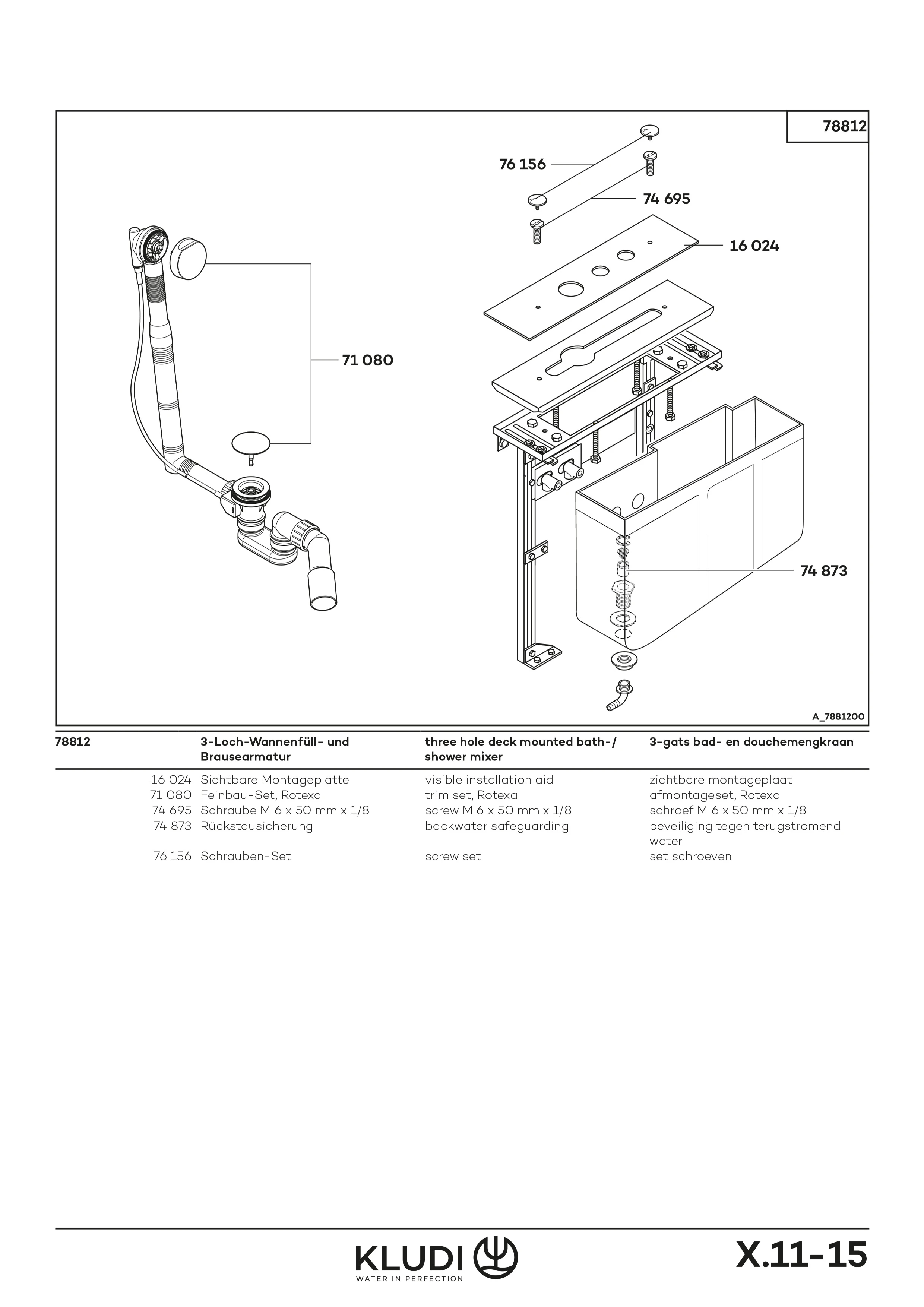 Wannenrand Montageeinheit für 3Loch Armaturen chrom Wannenrand Montageeinheit für 3Loch Armaturen chrom