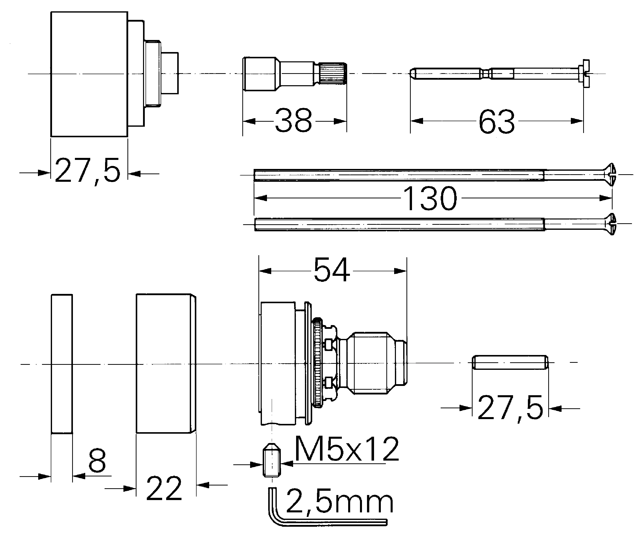 Verlängerung 47172, 27,5 mm, für Grohtherm 2000 Special, chrom