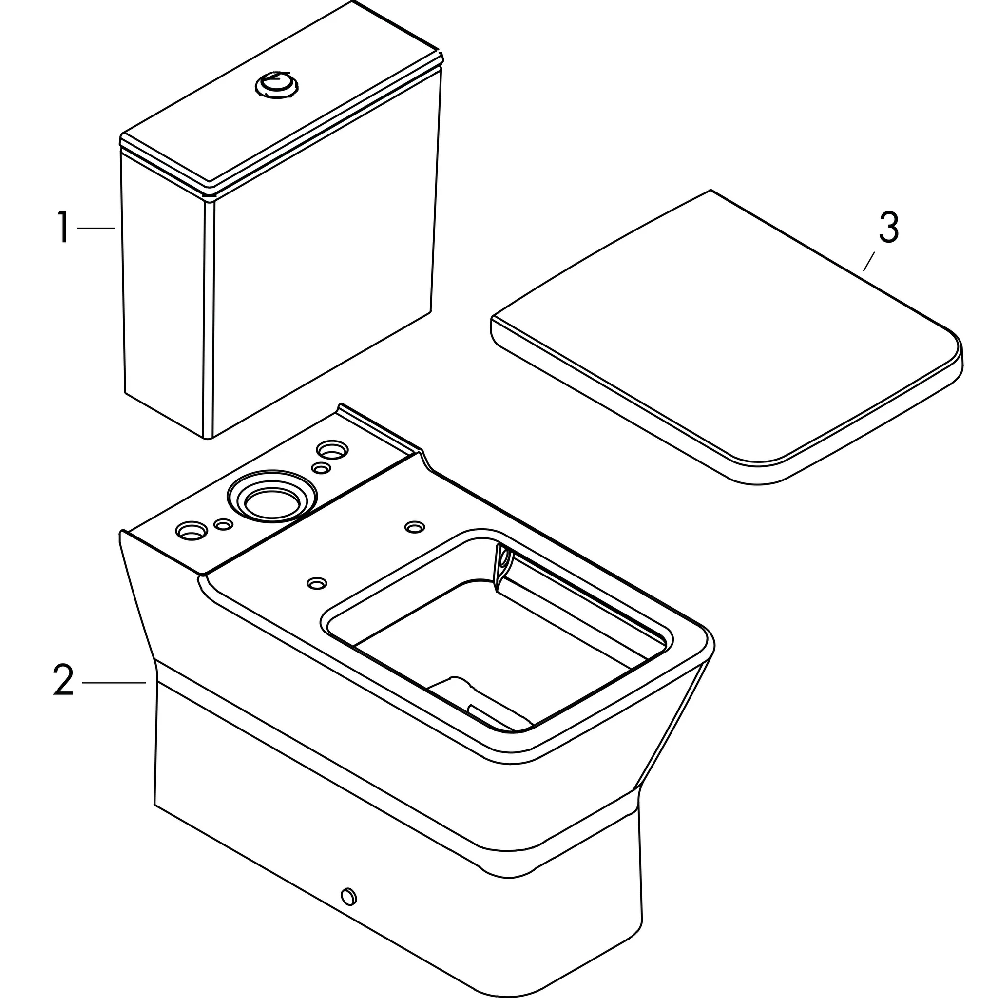 EluPura Original Q Stand WC Set 640 mit horizontalem Abgang AquaChannel Flush mit aufgesetztem Spülkasten und WC-Sitz Weiß EluPura Original Q Stand WC Set 640 mit horizontalem Abgang AquaChannel Flush mit aufgesetztem Spülkasten und WC-Sitz Weiß